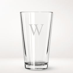Monogrammed Pint Glasses, Single-Initial, Set of 4