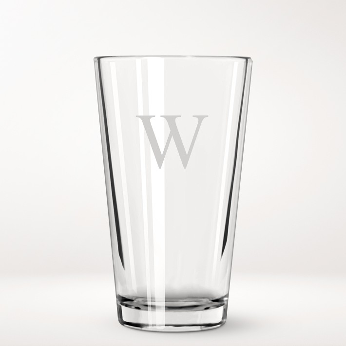 Monogrammed Pint Glasses, Single-Initial, Set of 4