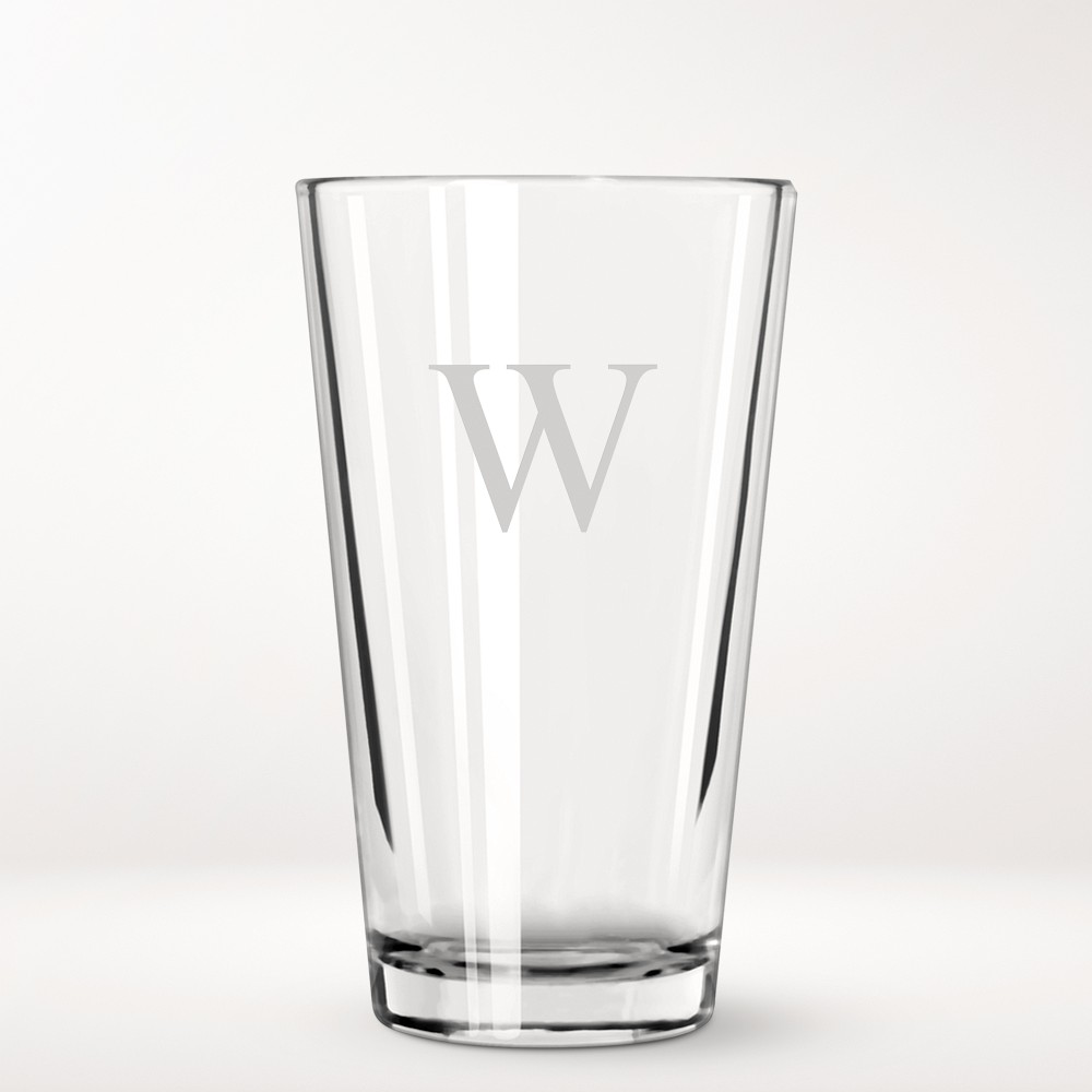 Monogrammed Pint Glasses - Set of 4 - Single-Initial, Set of 4