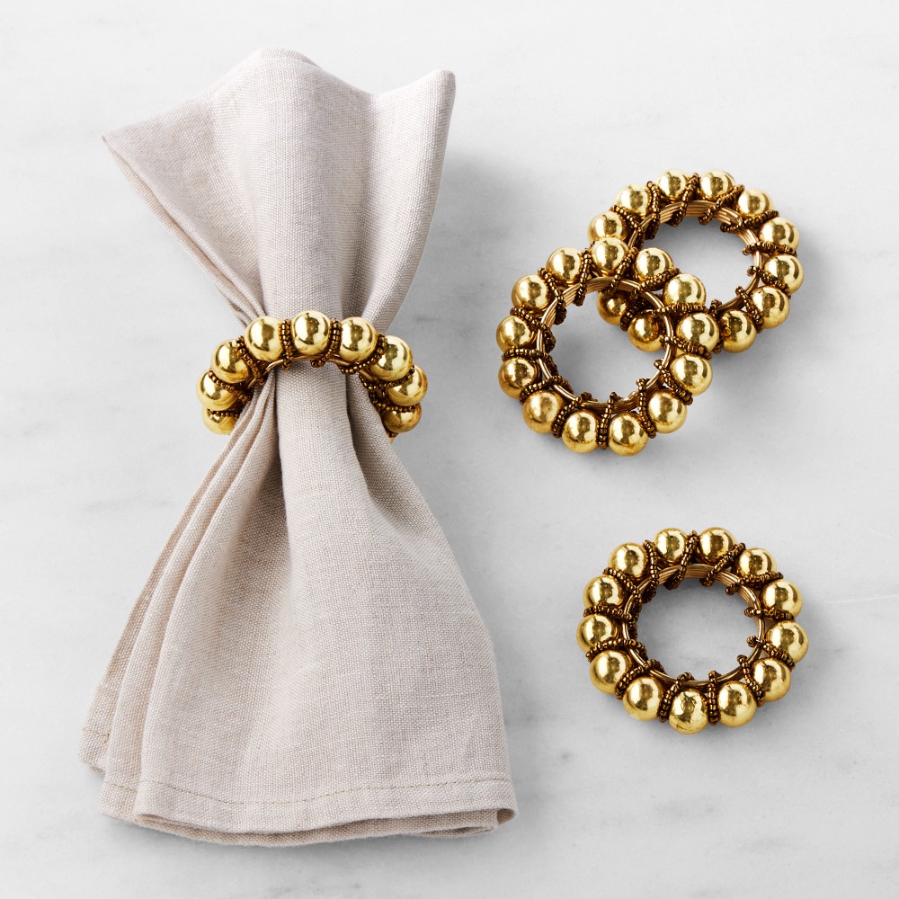 Gold Crown Napkin Rings, Set of 4 - Set of 4