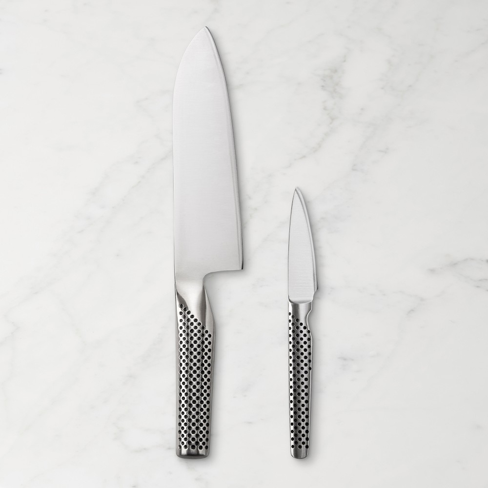 Global Classic Santoku & Paring Knives, Set of 2 - 7" Santoku Knife & Paring Knife