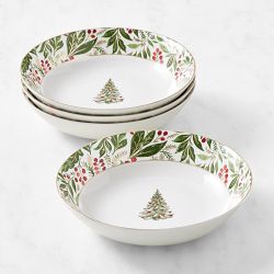 Noel Pasta Bowls, Set of 4, Green