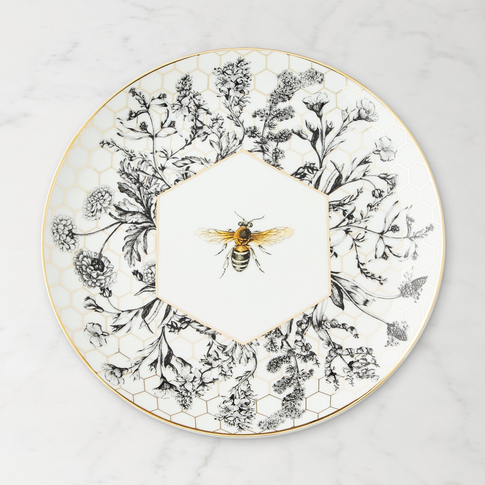 Honeycomb Bee Salad Plates - Set of 4, Bee