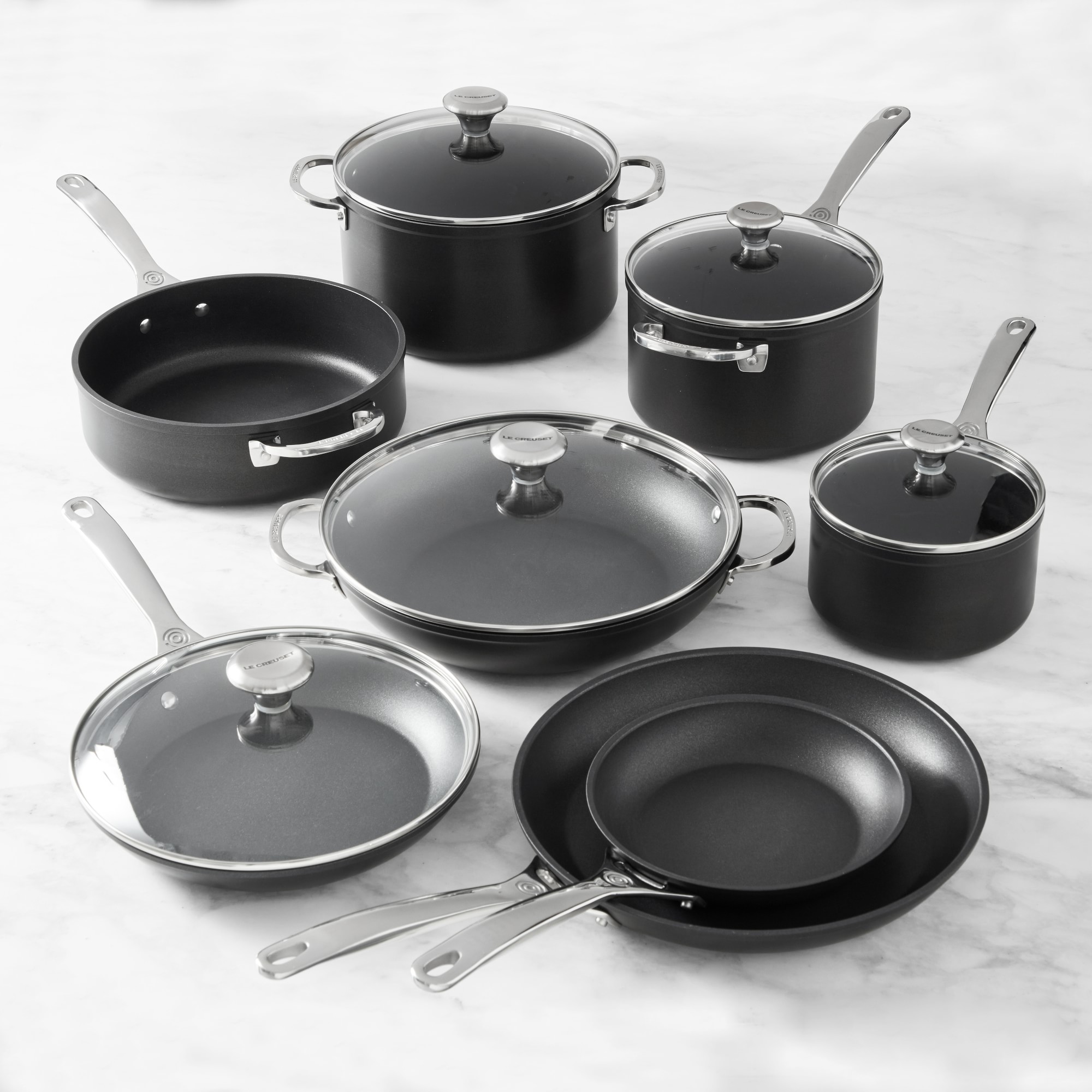 Le Creuset Toughened Nonstick Pro 13-Piece Cookware Set Simolary simolary.com