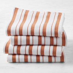 Williams Sonoma Classic Stripe Towels, Set of 4, Pumpkin