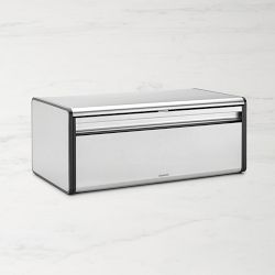 OPEN BOX: Brabantia Fall Front Bread Box, Matte Steel Fingerprint Proof & Matte Black Sides