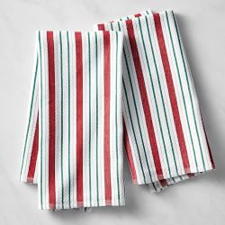 Holiday Stripe Kitchen Towels, Set of 2