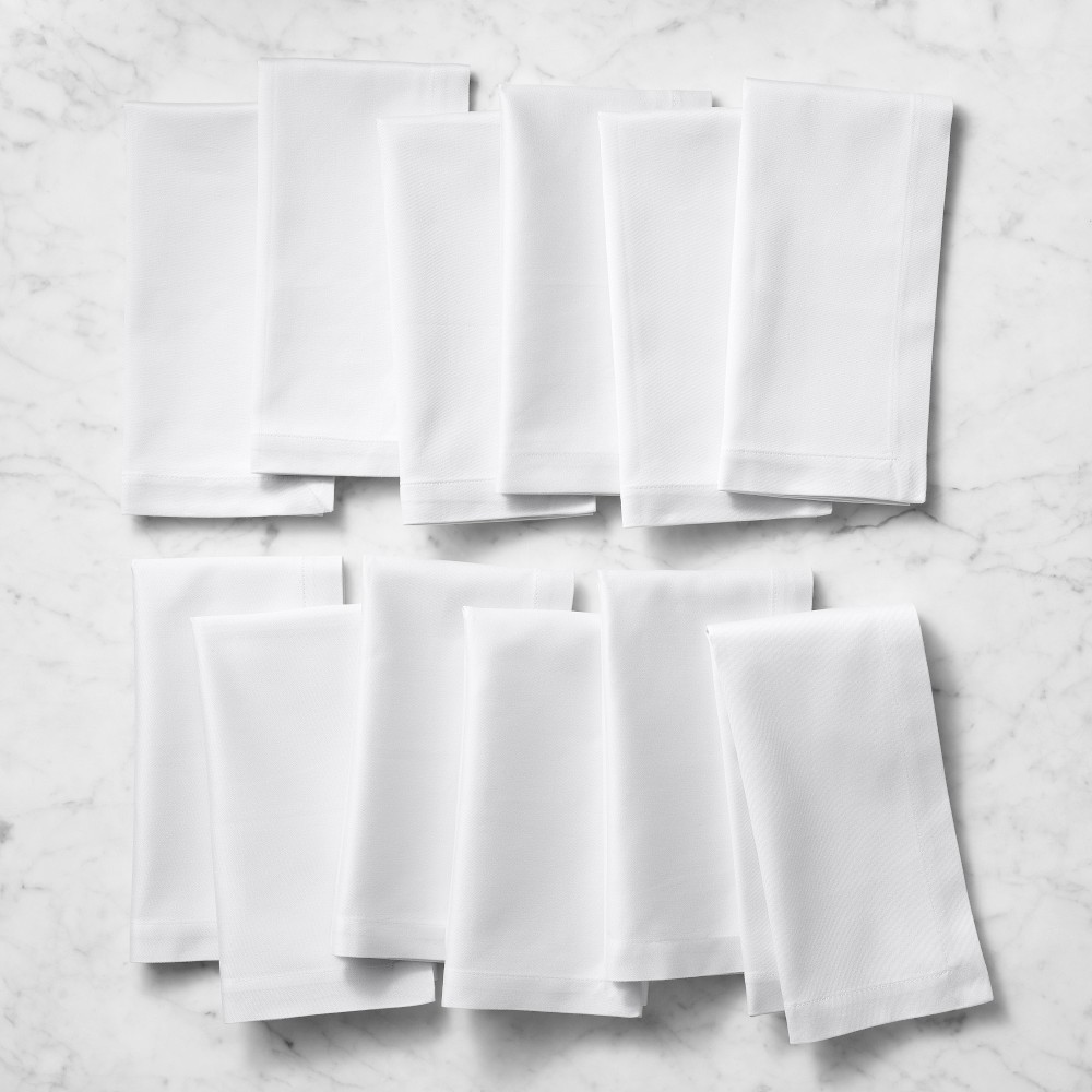Hotel Dinner Napkins, Set of 12 - Set of 12, White
