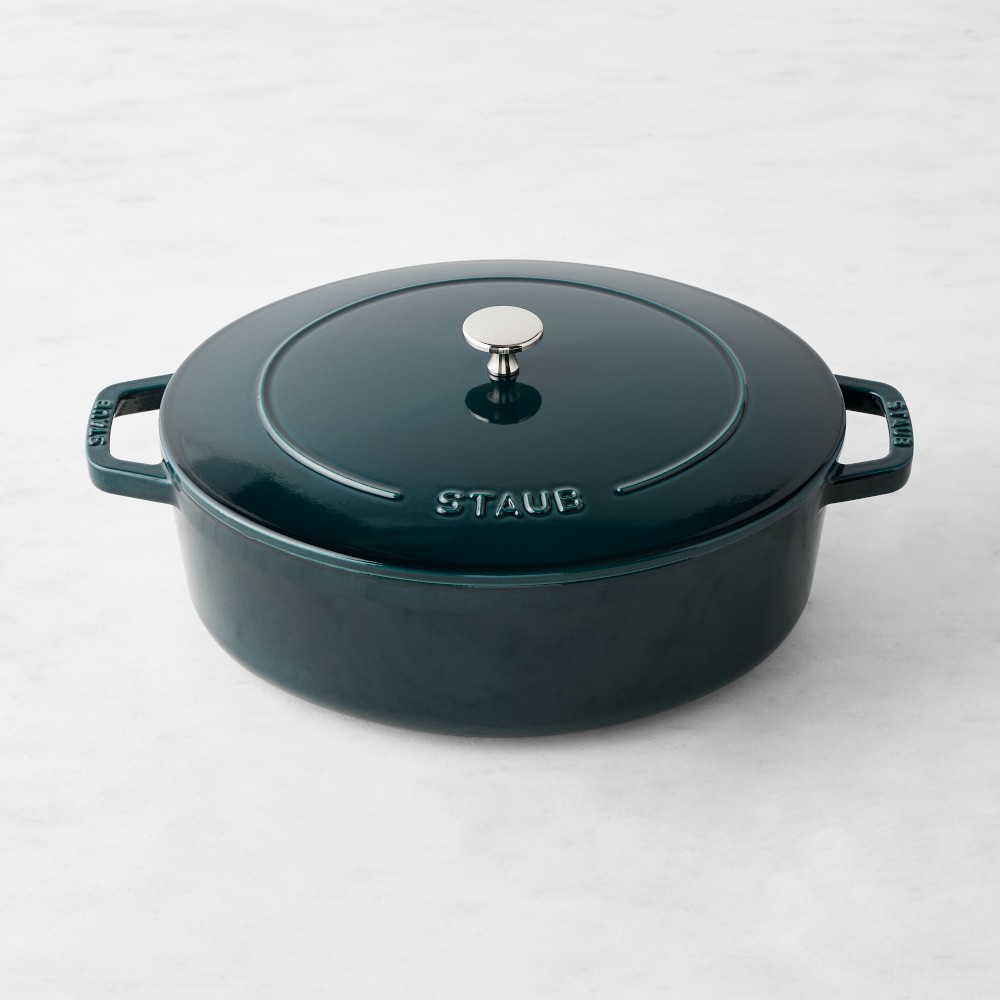 Staub Enameled Cast Iron Wide Oval Dutch Oven, 6 1/4-Qt. - 6 1/4-Qt., La Mer