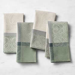 Jacquard Madrid Napkins, Set of 4, Green