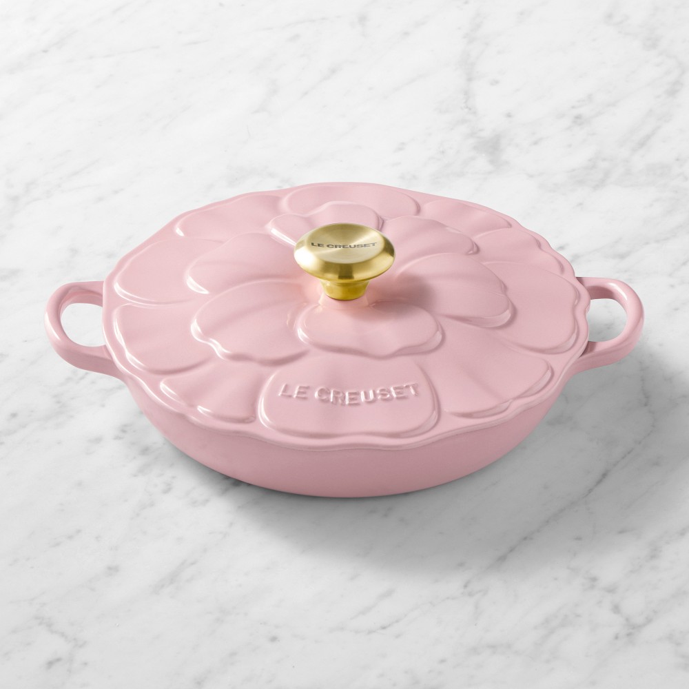 Le Creuset Enameled Cast Iron Petal Braiser, 2 1/4-Qt. - 2 1/4-Qt., Chiffon Pink