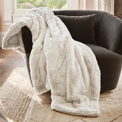 Faux Fur Oversized Throw, White