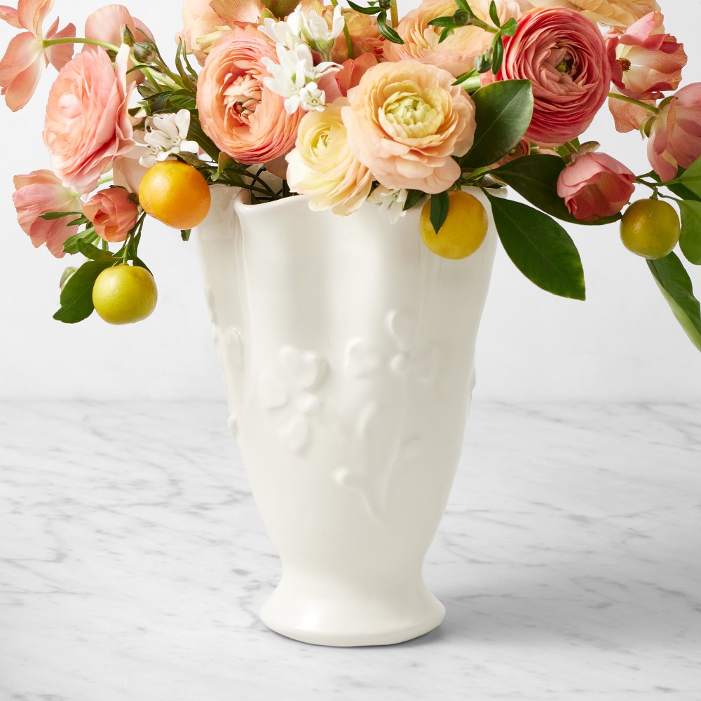 AERIN x Williams Sonoma Home Floral Vase - 8", Glossy White
