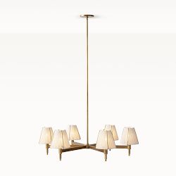 Cara Chandelier, Round, Antique Brass, White