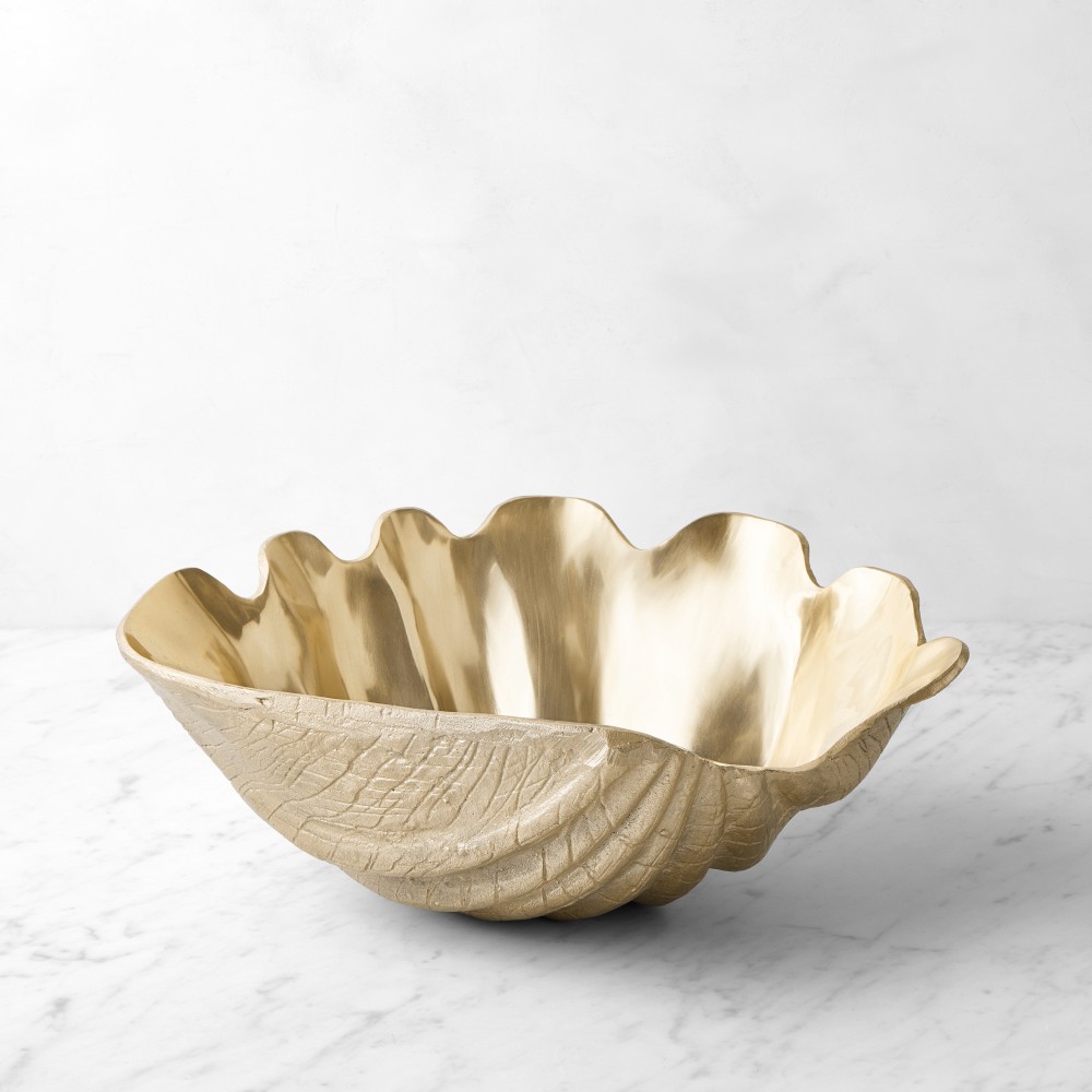 Oversize Clam Shell Sculpture - Large, Brass