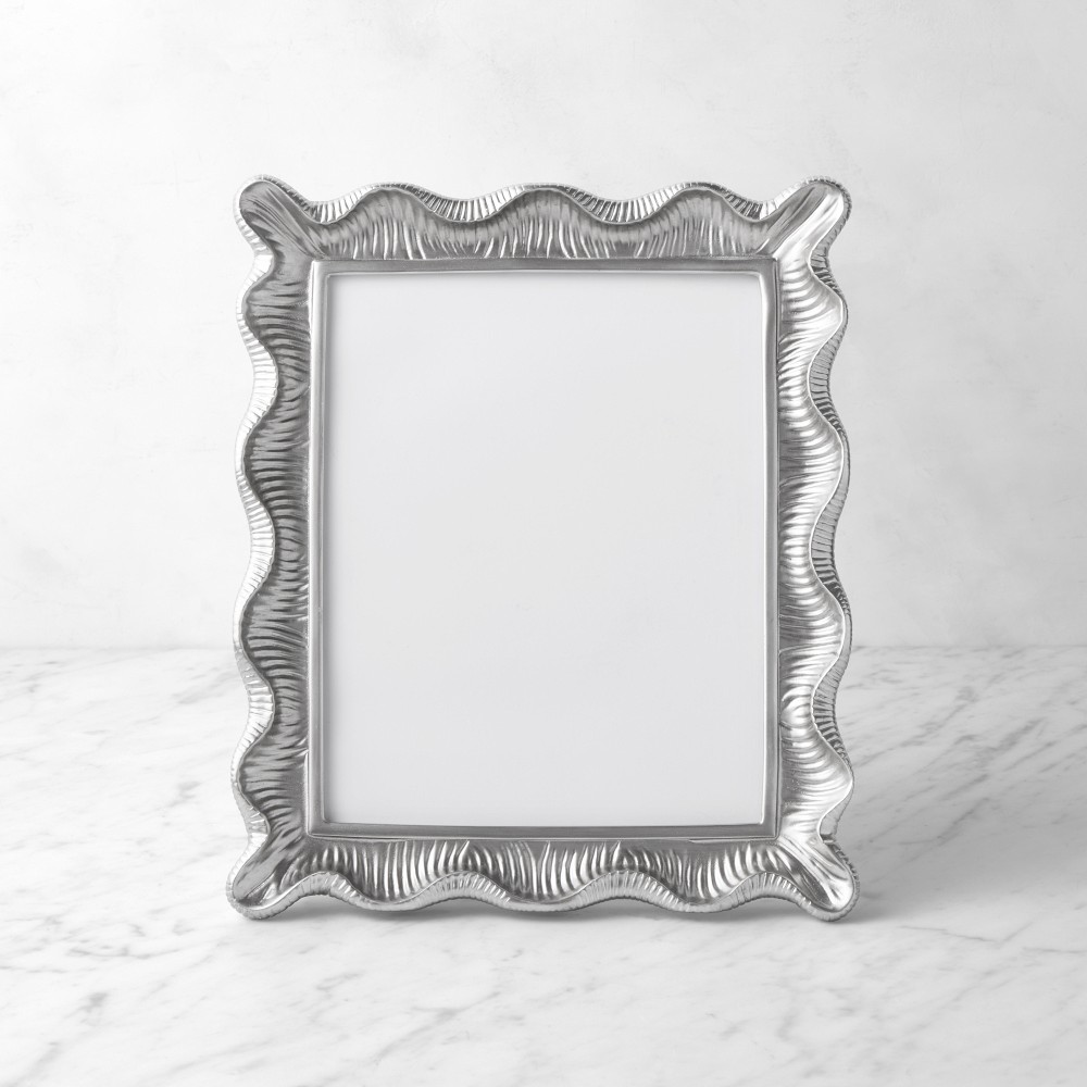 AERIN x Williams Sonoma Home Scalloped Gallery Picture Frames - 8" x 10", Silver Leaf
