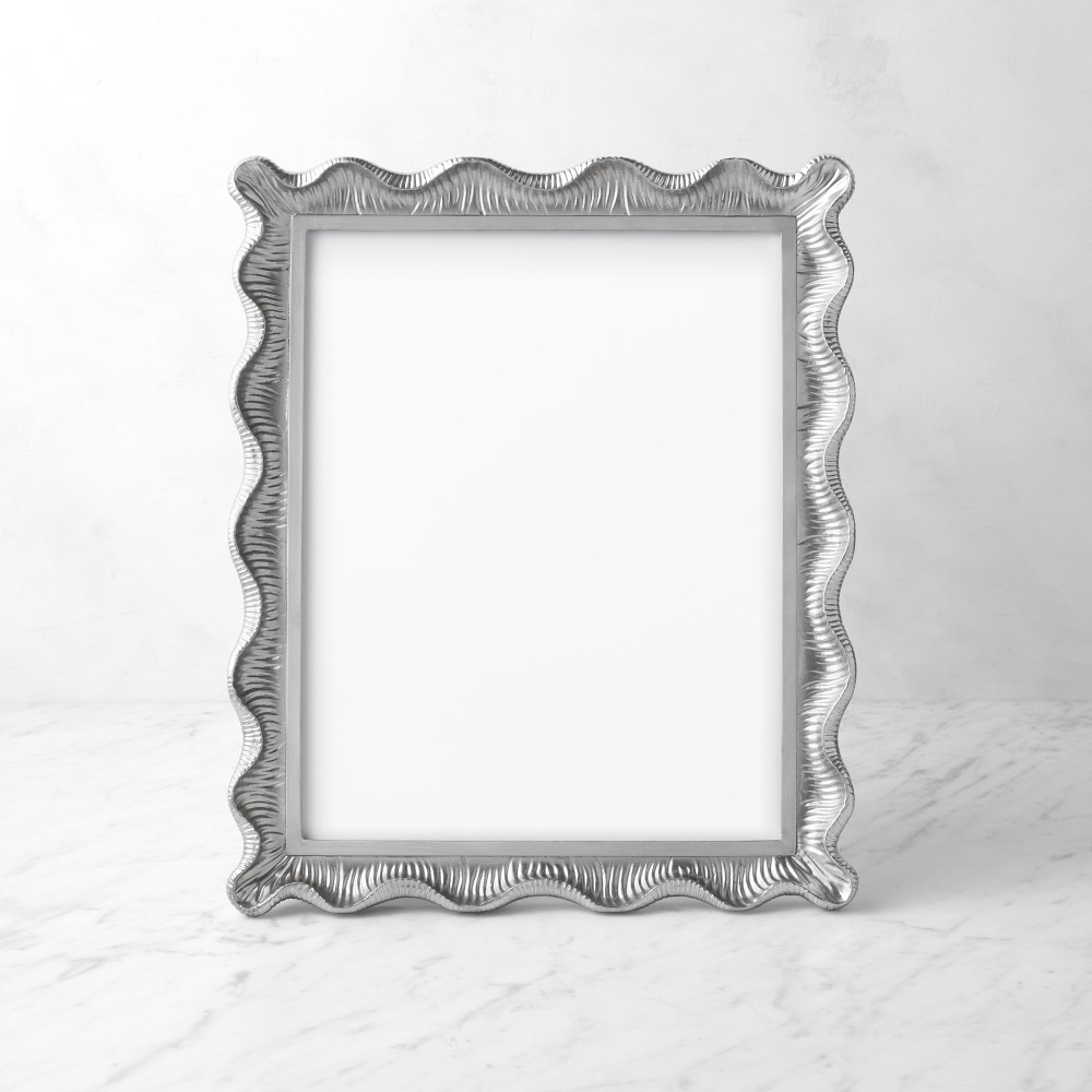 AERIN x Williams Sonoma Home Scalloped Gallery Picture Frames - 11" x 14", Silver Leaf