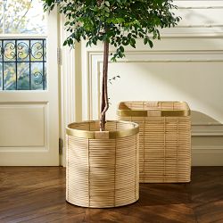 AERIN x Williams Sonoma Home Indoor Rattan x Brass Basket
