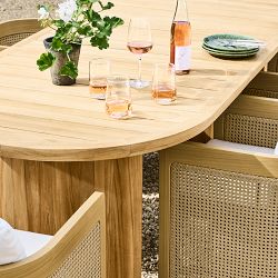 Radius Outdoor Oval Teak Dining Table (72"-90")