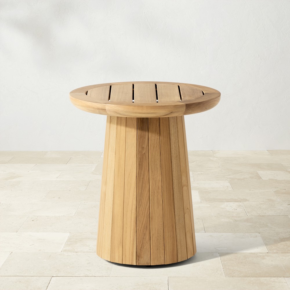 Side view of table with slatted base