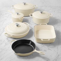 Le Creuset Signature Enameled Cast Iron 10-Piece Cookware Set, Brioche