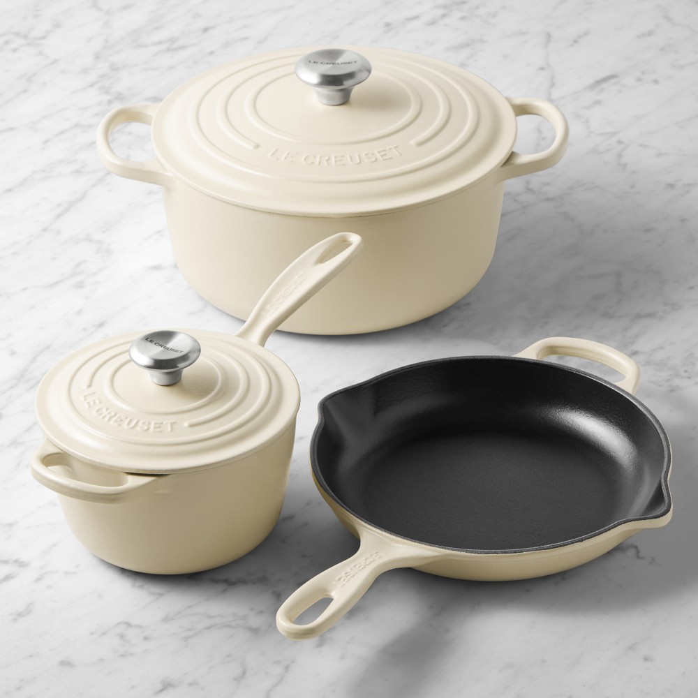 Le Creuset Signature Enameled Cast Iron 5-Piece Cookware Set - Brioche