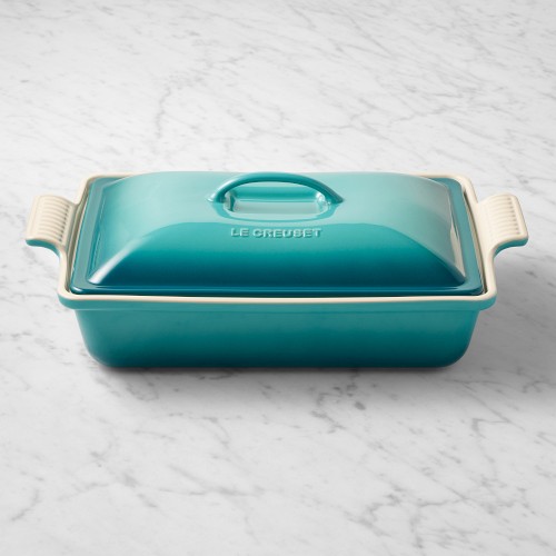 Le Creuset Heritage Stoneware Rectangular Covered Casserole, 4-Qt., Riviera