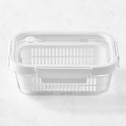 Hold Everything Fridge Colander and Glass Storage Container