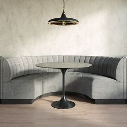 Garbo Upholstered Customizable Banquette &ndash; Vertical Tufting