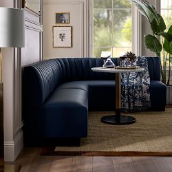 Garbo Upholstered Customizable Banquette &ndash; Vertical Tufting