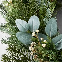 Winter Greens Faux Wreath &amp; Garland