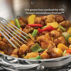 Hestan ProBond Luxe Professional Clad Stainless-Steel Covered Wok, 14"