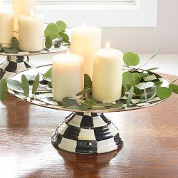 Mackenzie-Childs Courtly Check Large Pedestal Platter