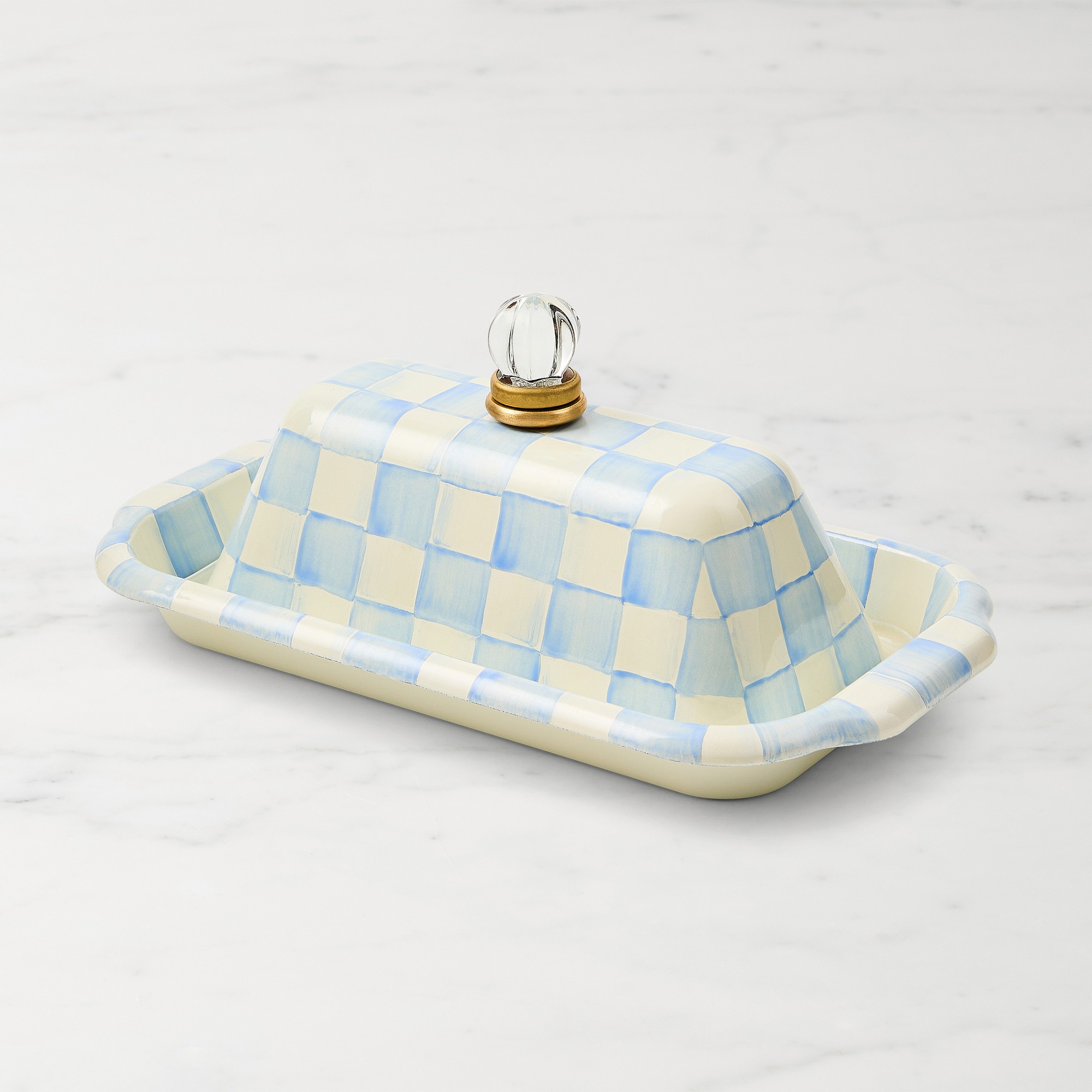MacKenzie-Childs Sky Check Butter Box Simolary simolary.com