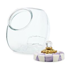MacKenzie-Childs Cookie Jar with Violet Check Lid
