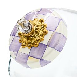 MacKenzie-Childs Cookie Jar with Violet Check Lid