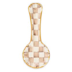 MacKenzie-Childs Mocha Check Ceramic Spoon Rest