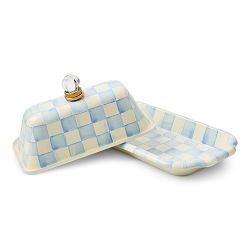 MacKenzie-Childs Sky Check Butter Box