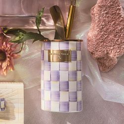 MacKenzie-Childs Violet Check Utensil Holder