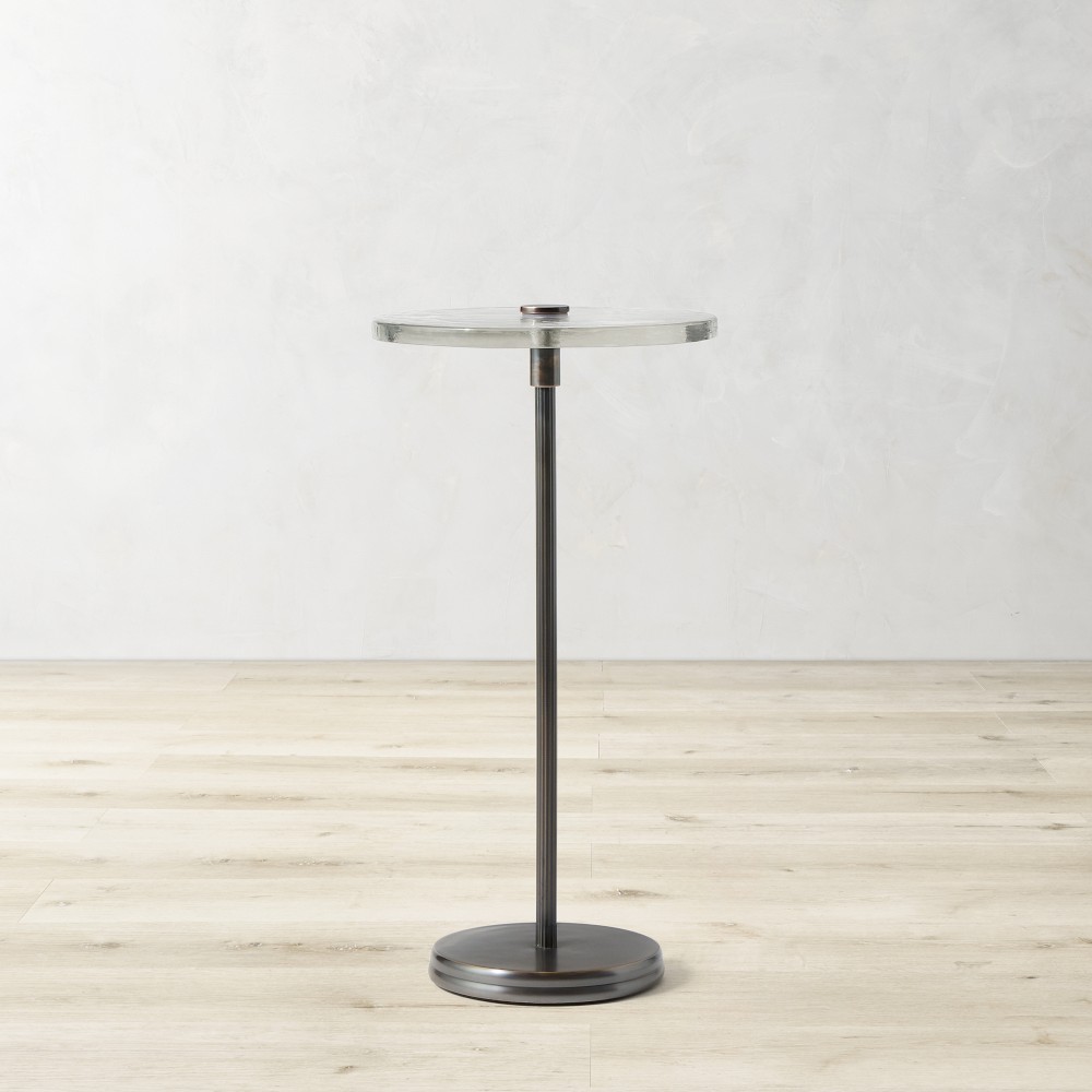 Ellis Accent Table (12") - Cast Glass, Bronze