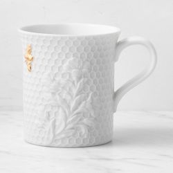 Honeycomb Embossed Bee Mugs, Set of 2