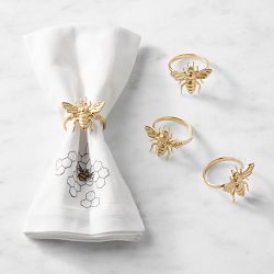 Gold Bee Napkin Rings, Set of 4