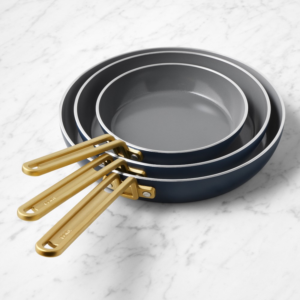 GreenPan™ Stanley Tucci™ Ceramic Nonstick Fry Pans, Set of 3 - Marino Blue