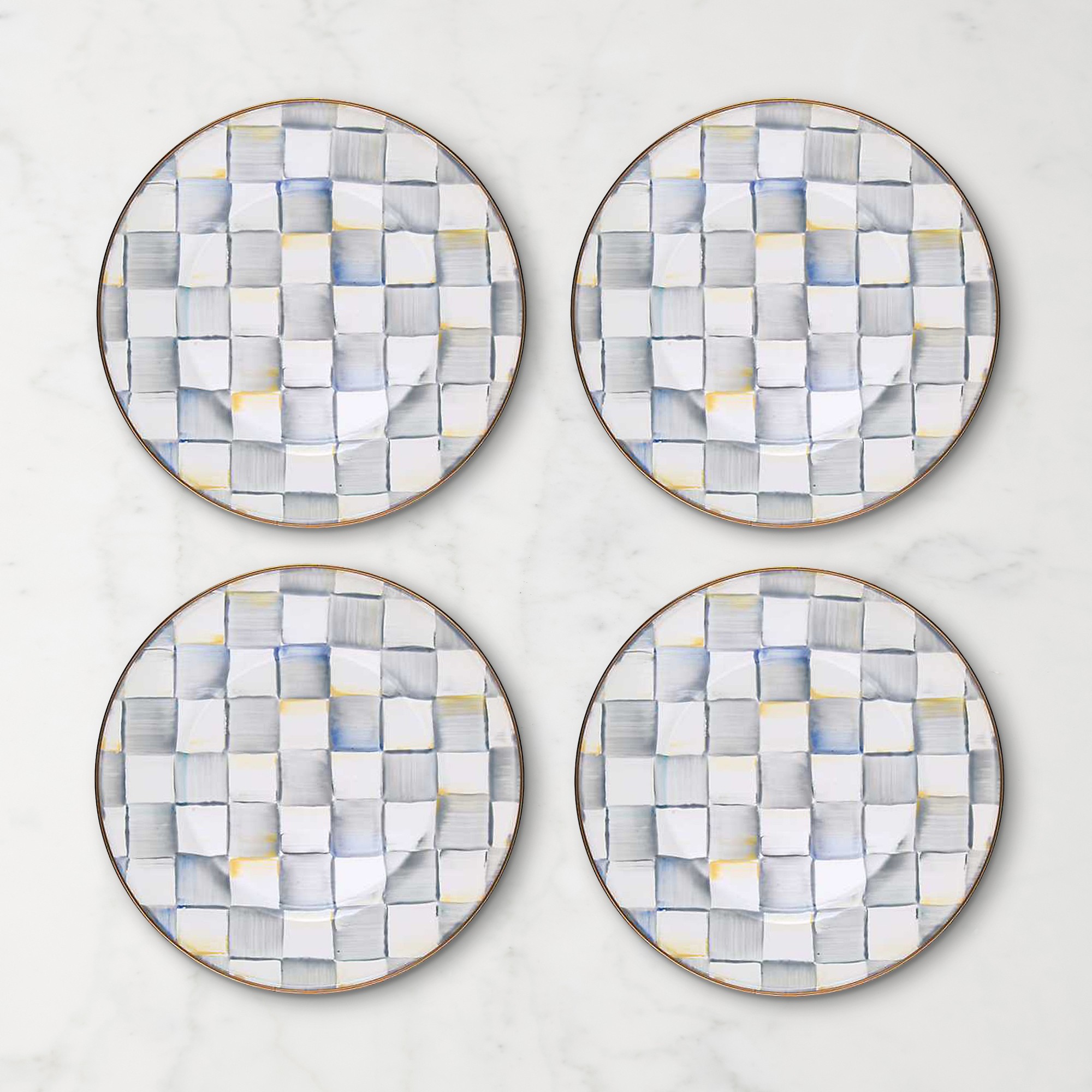 MacKenzie-Childs Sterling Check Dinner Plates Simolary simolary.com
