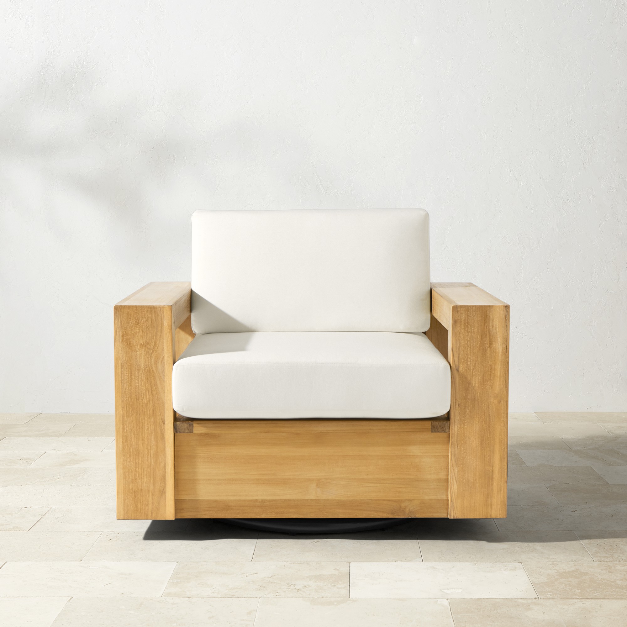 Larnaca Outdoor Teak Swivel Chair | Williams Sonoma