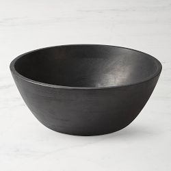 OPEN BOX:Black Wood Salad Bowls, 15"