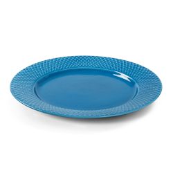 Lyngby Porcelain Rhombe Dinner Plates, Set of 4, Blue