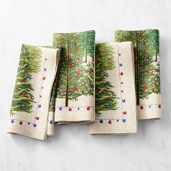 Holiday Forest Napkins, Set of 4, Forest Green