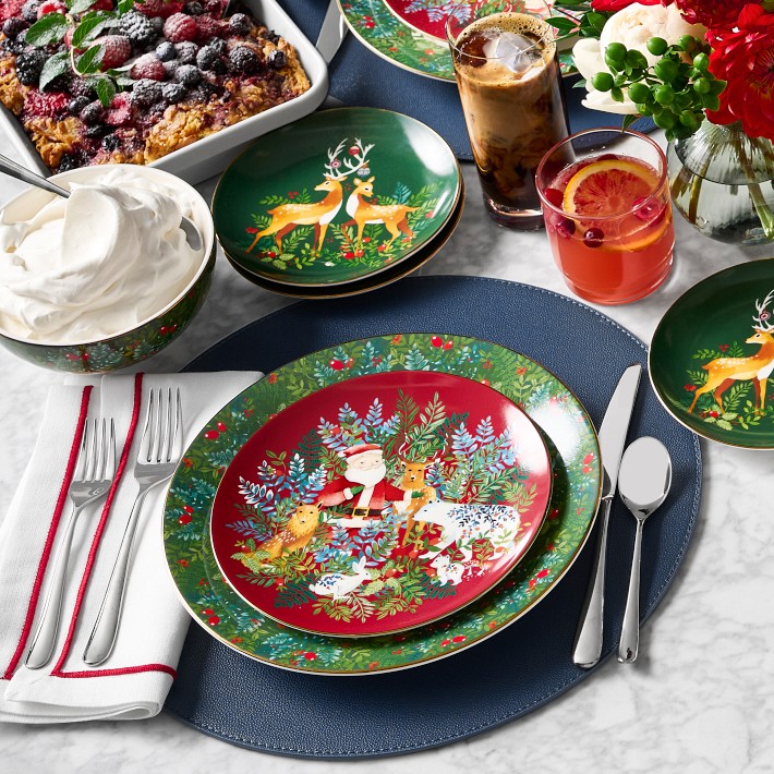 【新品】　WILLIAMS-SONOMA クリスマスプレート Christmas Forest Dinner Plates | Williams Sonoma