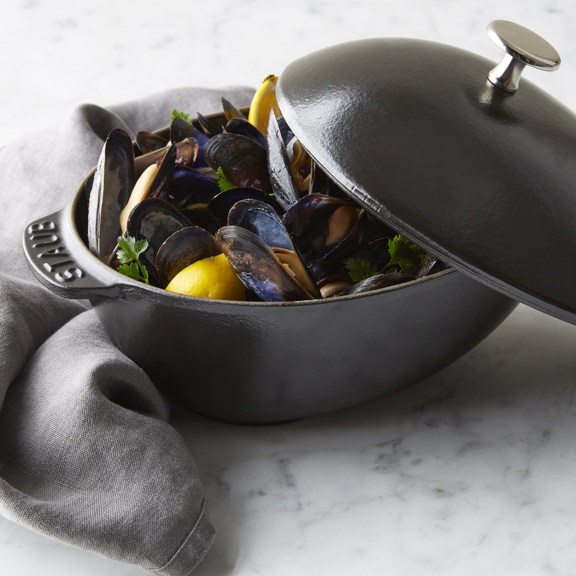 Staub Enameled Cast Iron Mussel Pot Sansujyuku sansujyuku.com